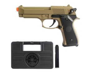 Pistola de Airsoft Elétrica CM126 M92F Tan - 6mm + Maleta + Magazine Extra