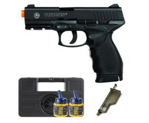 Pistola Airsoft Black 24/7 + Maleta + Speedloader + Munição