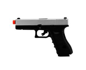 Pistola Airsoft GBB Glock R17 Blowback Silver Green Gas