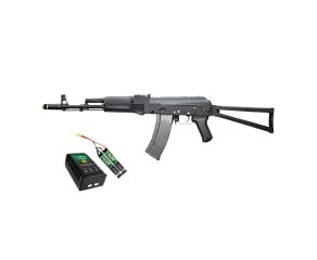 Airsoft SRC AK SR-74 MS Full Metal + Kit Bateria Lipo e Carregador QGK