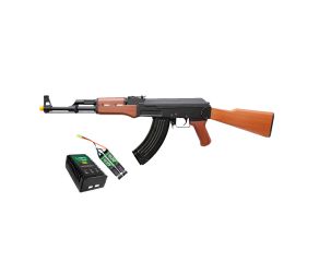 Airsoft SRC AK SR47 Full Metal + Kit Bateria Lipo e Carregador QGK