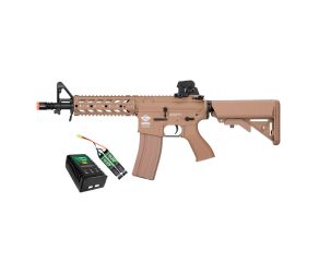 Airsoft G&G CM16 Raider Tan + Kit Bateria Lipo e Carregador QGK