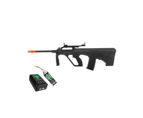 Airsoft AUG Assault JG + Kit Bateria Lipo e Carregador QGK