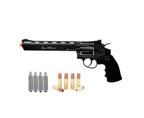 Revólver de Pressão Co2 ASG Dan Wesson 8" Grey 4.5mm + 6x Cartuchos extras + 4x Cilindros Co2