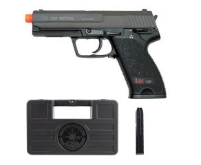 Pistola Airsoft Elétrica USP Tactical - 6mm - HK + Maleta + Magazine Extra