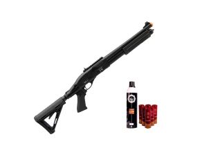 Airsoft Shotgun Gás Secutor Velites G-III Full Metal + Green Gás e Kit Cartuchos