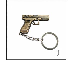 Chaveiro-Metal-Pistola-Glock-Bronzeado- Bélica-Loja-da-Carabina