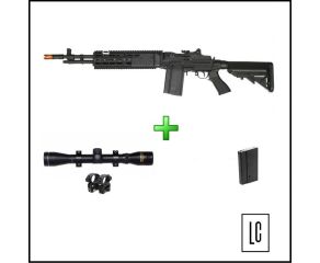 Rifle-Airsoft-M14-CM032EBR-Full-Metal-6mm-Magazines-extras-Luneta-4x32-C-Suporte-3D-Loja-da-Carabina.