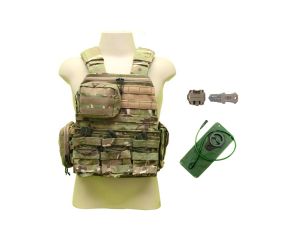 Colete Modular Tático Multicam + Mini Faca e Refil de Hidratacão