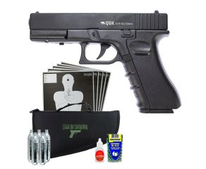 Pistola de Pressao Glock K17 Full Metal 4 5mm + Esfera de Aco Rossi + CO2 + Capa