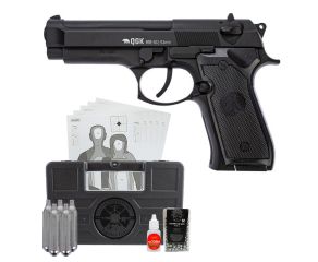 Pistola de Pressão Beretta 92 AG 4.5mm Full Metal GNB + Esfera de Aço + CO2 + Case