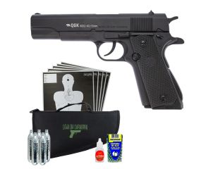 Pistola de Pressão 1911 Full Metal GNB 4.5mm + Esfera de Aço Rossi + CO2 + Capa