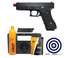 Pistola Airsoft GBB Rossi Glock V17 6mm + Magazine Extra + BB's 0.25g + Green Gás + Case + Alvos