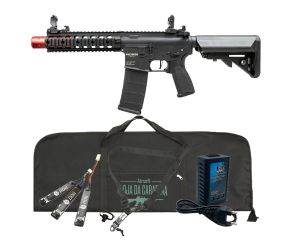 Airsoft AR15 Neptune 8" SD ET + Capa + Bateria Lipo + Carregador + Bandoleira + Engate Rápido