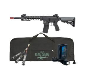 Airsoft AR15 Neptune Keymod 10 + Capa + Bateria Lipo + Carregador para baterias Lipo