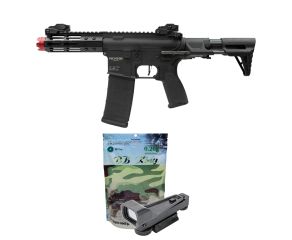 Airsoft AR15 Neptune PDW + Red Dot 1x30 com Trilho 22mm + BBs 0.20g King 4000 Unidades