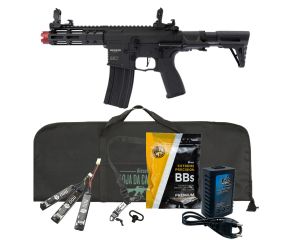 Airsoft AR15 Neptune PDW + Capa + Bateria Lipo + Carregador + Bandoleira + Engate + BBs