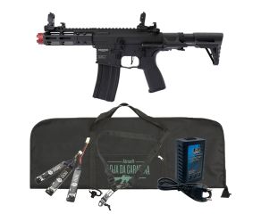 Airsoft AR15 Neptune PDW + Capa + Bateria Lipo + Carregador + Bandoleira + Engate Rápido