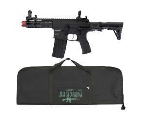 Airsoft AR15 Neptune PDW + Capa Universal LC para Fuzil Airsoft Acolchoada 90cm