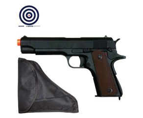 Airsoft Elétrica 1911 CM123 Cyma + Coldre para Pistola e Revólver + Alvos