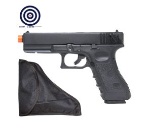 Airsoft GBB Glock R18 Army BlowBack + Coldre para Pistola e Revólver + Alvos