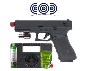 Airsoft GBB Rossi Glock R18 BlowBack 6mm + Maleta LC + Green Gas + BBs + Oleo + Alvos