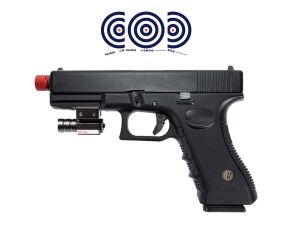 Airsoft GBB Rossi Glock V17 BlowBack 6mm + Mira Laser + Alvos