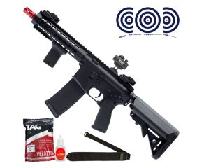 Airsoft M4 Specna Arms SA-E08 Edge E-series Keymod  + Red Dot T4 + Bandoleira + BBs + Oleo + Alvos