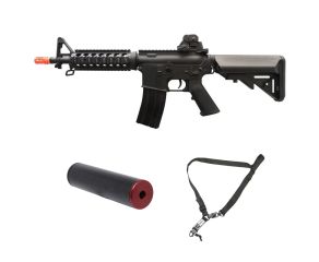 Airsoft M4A1 CQB RIS CM506 Cyma + Silenciador Airsoft em Aço Oxidado Fake + Bandoleira