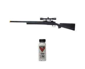 Airsoft Sniper M24 Storm Rossi + Luneta 3-9x40 SFP Pac Victoptics + BBs