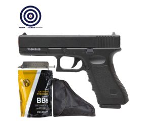 Airsoft Spring Full Metal Glock GK-V20 6mm + BBs 0.12g + Coldre Universal + Speedloader + Alvos