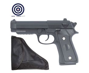 Airsoft Spring Full Metal PT92 V22 Vigor + Coldre para Pistola e Revólver + Alvos