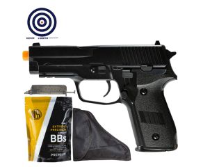 Airsoft Spring VG P226 V12l Metal Rossi + Coldre Universal Rossi + Speedloader + BBs 0.12g + Alvos