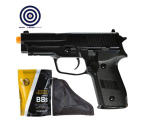 Airsoft Spring VG P226 V12l Metal Rossi + Coldre Universal Rossi + BBs 0.12g + Alvos