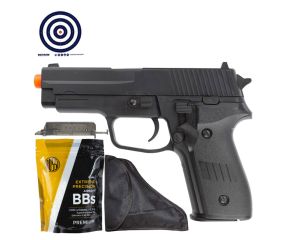 Airsoft Spring Vigor P226 - 6mm + BBs 0.12g + Coldre Universal + Speedloader + Alvos