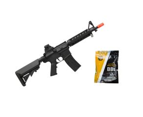 Airsoft Spring Vigor M4 RIS CQB 8907 + Airsoft BBs 0.12 Rossi Pacote com 1000 Unidades