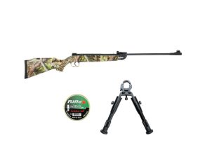 Carabina de Pressão QGK Hunter Camuflada 5.5mm + Bipé + Chumbinho