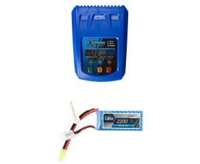 Carregador de Bateria L3PRO 3A 25W + Bateria Lipo 7.4V 2S 2200mAh 60C XT60