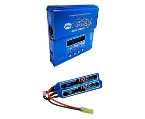 Carregador Balanceador Inteligente Imax B6 L6AC + Bateria LiPo 7.4V 2S 1100mAh 20C/40C