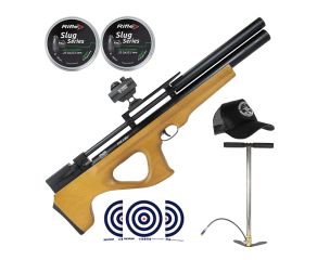 Carabina PCP Bullpup P15 Artemis 5.5mm + Bomba 300 Bar + Red Dot T4 1x22 + Bone LC + Chumbos + Alvos