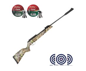 Carabina de Pressao Artemis Hawk Nitro 5 5mm + Chumbos Rifle Spike + Chumbinhos Rifle Super + Alvos