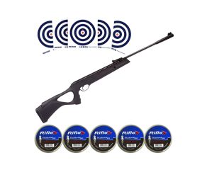 Carabina de Pressão Artemis GR800S Blade Nitro 4.5mm + Chumbinhos Rifle Diabolo 4.5mm + Alvos