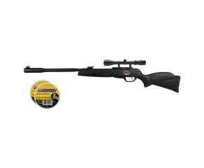 Carabina Gamo Black Fusion Mach1 IGT Nitro 4.5mm + Luneta Rossi 3-9x40 + Chumbinho