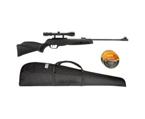 Carabina Gamo Black Knight IGT Mach1 6.35mm + Luneta 3-9x40 Rossi + Chumbinho + Capa