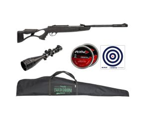 Carabina Hatsan Airtact ED Nitro 5.5mm + Luneta 6-24x50 + Chumbinho + Capa + Alvos