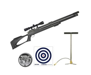 Carabina PCP Artemis M25 Thunder Black 7.62mm + Luneta 3-9x40 + Bomba Manual + Chumbinho + Alvos