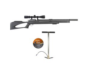 Carabina PCP Artemis M25 Thunder Black 7.62mm + Chumbinho 100 Un + Bomba Manual + Luneta 3-9x40