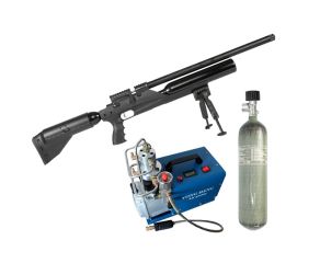 Carabina PCP Kral Arms Puncher Bigmax X Black 7.62mm + Cilindro Scuba PCP 3L + Compressor PCP 110V