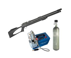 Carabina PCP Artemis M25 Thunder Black 9mm + Cilindro Scuba PCP 3L + Compressor PCP 110V