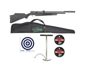 Carabina PCP Artemis PR900S G2 5.5mm + Chumbinho Gamo Mach + Bomba Manual FXR + Capa 120cm + Alvo